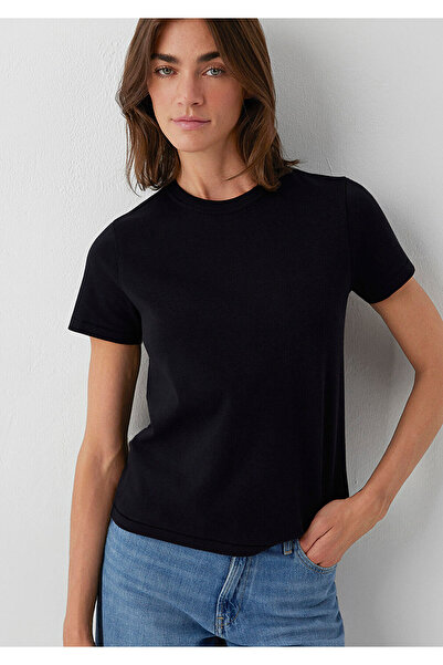 Mavi Bisiklet Yaka İnterlok Siyah Basic Tişört Slim Fit / Dar Kesim 1612707-8...