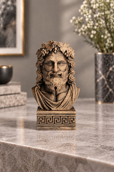 Makerpax Dionisos Büst Figür – Antik Yunan Mitolojisi Dekoratif Heykel 12CM