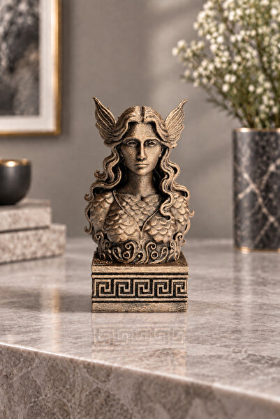 Makerpax Rusalka Büst Figür – Antik Yunan Mitolojisi Dekoratif Heykel 12CM