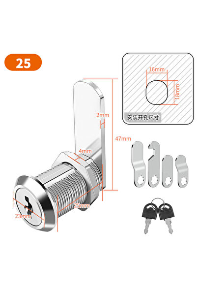 choice2 25mm 16/20/25/30mm Cam Lock Set Door Cabinet Mailbox Drawer Cupboard ...