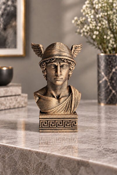 Makerpax Hermes Büst Figür – Antik Yunan Mitolojisi Dekoratif Heykel 12CM