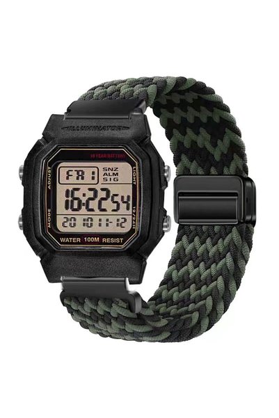 Choice6 18mm Z black green 18mm Nylon Elastic Strap For AE1200/1300 Magnetic ...