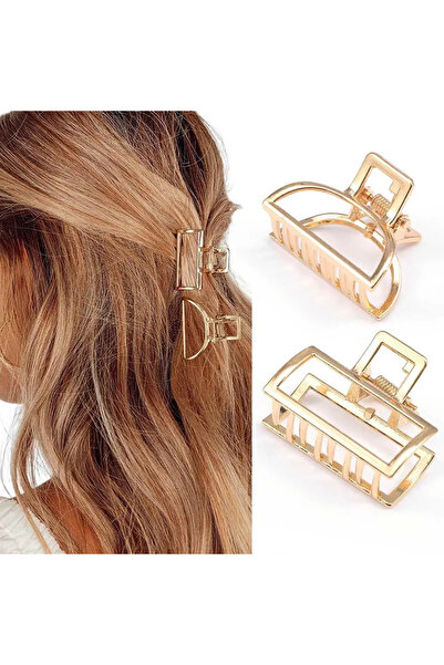 Choice 2pcs 2pcs Hair Claw Gold Hair Clips Mini Non Slip Claw Clips Hair Acce...