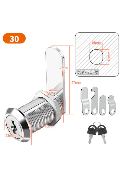Choice3 30mm 16/20/25/30mm Cam Lock Set Door Cabinet Mailbox Drawer Cupboard ...