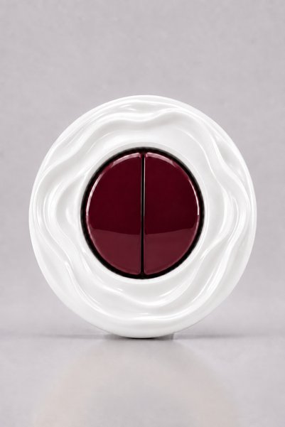 VRC Ticaret Özel Tasarım Wavy Serisi Dış Beyaz İç Bordo Dekoratif Komütatör A...
