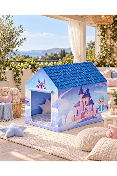 Pufu Toys Buz Şatosu Oyun Çadırı – Prenses Temalı Çocuk Oyun Evi, Ev İçi ve B...