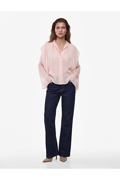 Koton Chiffon Scarf Collar Long Sleeve Buttoned Transparent Blouse