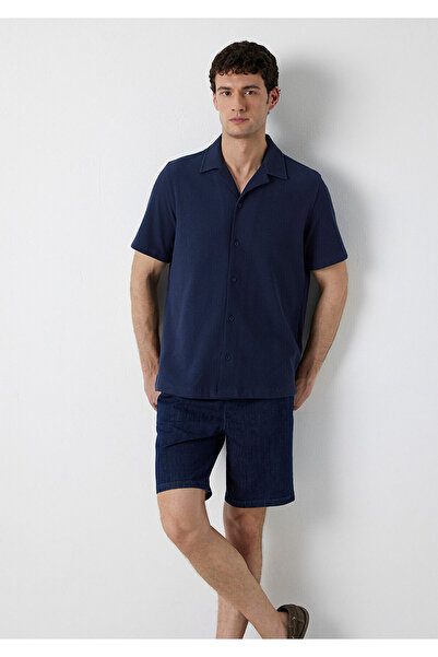Mavi Kısa Kollu Lacivert Gömlek Regular Fit / Normal Kesim 0211944-80872