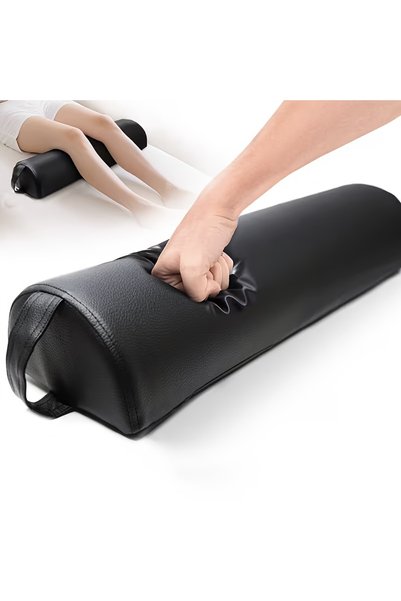 Choice 54x15.5x8.5 black Semi-Circular Massage Table Support Cushion with Han...
