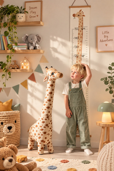 Pufu Toys Zürafa Peluş Oyuncak (1 METRE) Yastık - Çocuk Odası Dekoru, Oyun ve...