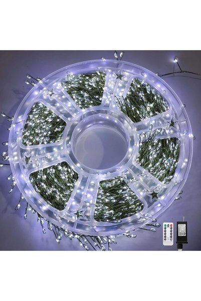 Choice 75M-2000LEDs US Plug WHITE LED Firecracker String Lights EU/US DC Powe...