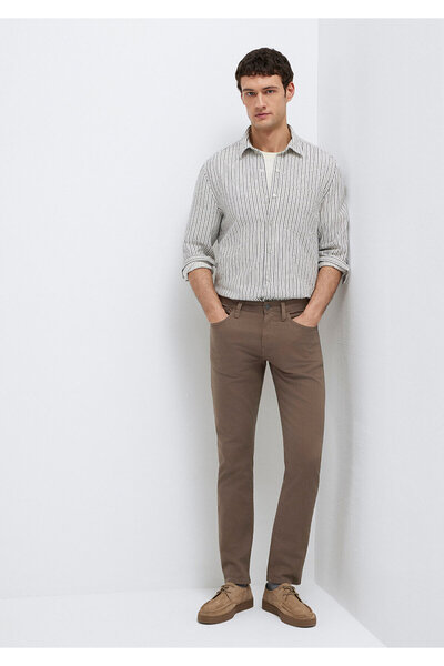 Mavi Jake Koyu Kahverengi Gabardin Pantolon 00422A2788