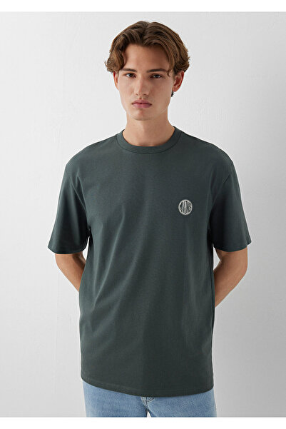 Mavi Logo Printed Green T-Shirt Loose Fit / Loose Relaxed Fit 0613014-71598