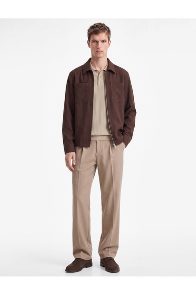 Koton Regular Fit Pocketed Viscose Blended Pleated Fabric Trousers