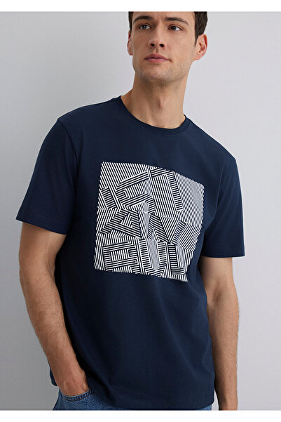 Mavi Istanbul Printed Navy Blue T-Shirt Regular Fit / Regular Cut 0612990-70490
