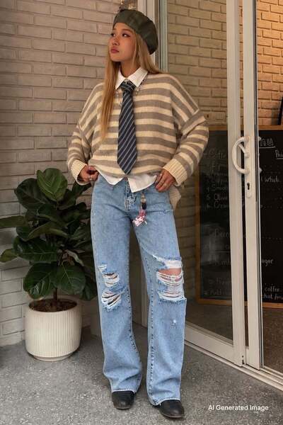 Madmext Light Blue Straight Fit Jean MG2031