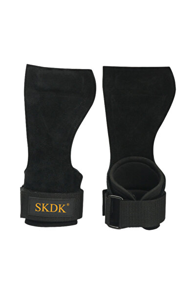 Choice Black (2Pcs) 2Pcs Cowhide Gym Gloves Grips Anti-Skid Weight Power Belt...