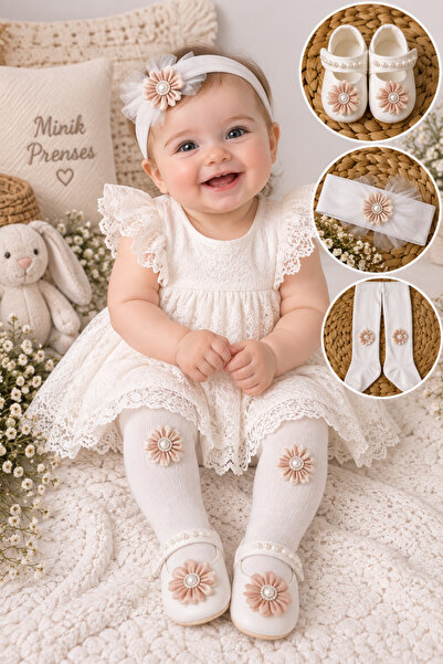Petite Ponpon Baby مجموعة أحذية هدية للفتيات الصغيرات من عمر 0-6 أشهر، مقاس 1...