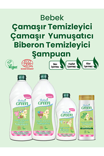 Baby's Green Bebek Bakım Seti Bebek Çamaşır Temizleyici 750 Bebek Yumuşatıcı ...