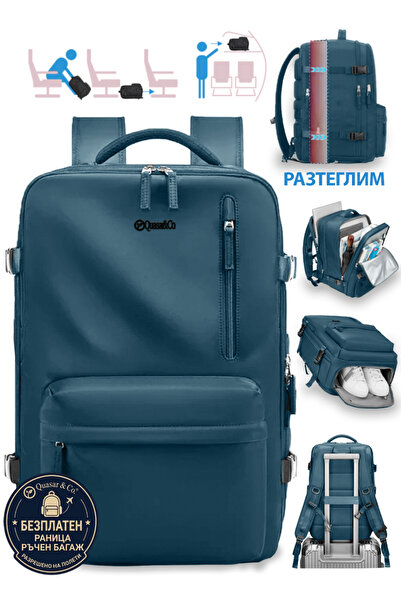Quasar & Co. Travel backpack, cabin carry-on luggage, trolley attachment, 43x...