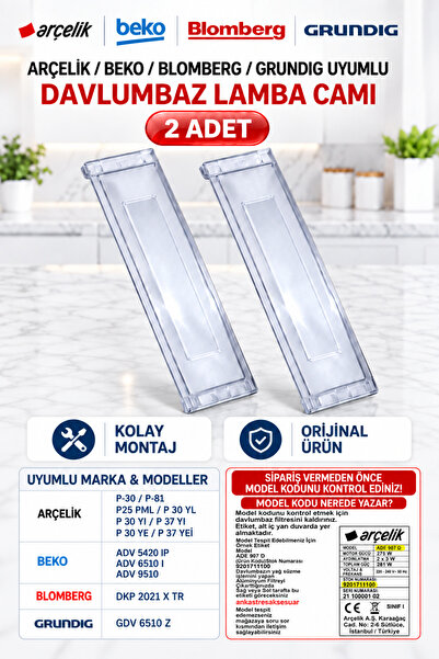 Arçelik ArçelikDavlumbaz Lamba Kapağı 2 Adet ( 9197059029 )