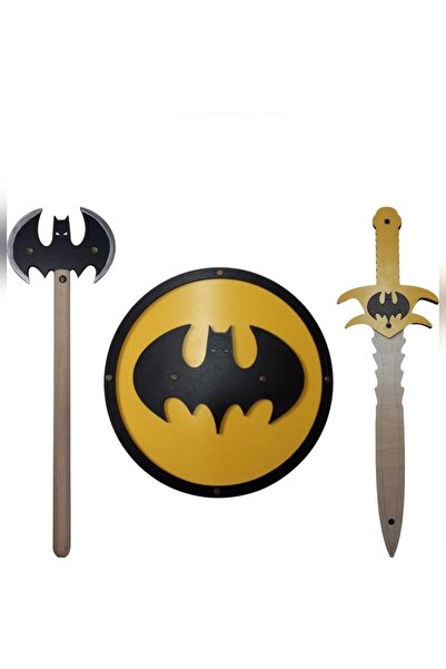 Ahtek Wooden Toy Set Batman Shield, Sword, Axe