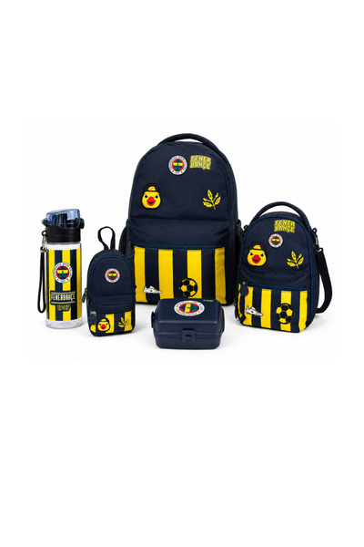 Fenerbahçe 3D Patch 5'li Okul Seti - Okul Çantası, Beslenme Çantası, Kalemlik...