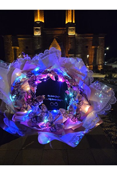TREND Kelebek Buketi Led Işıklı-özel Ürün-aksesuar Aynali