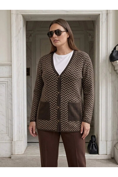 onno style women Classic Knitted Buttoned Jacket