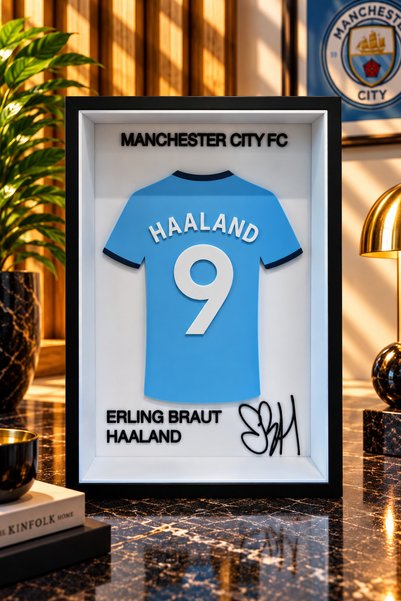 Genel Markalar Erling Braut Haaland Manchester City 3D İmzalı Tasarım