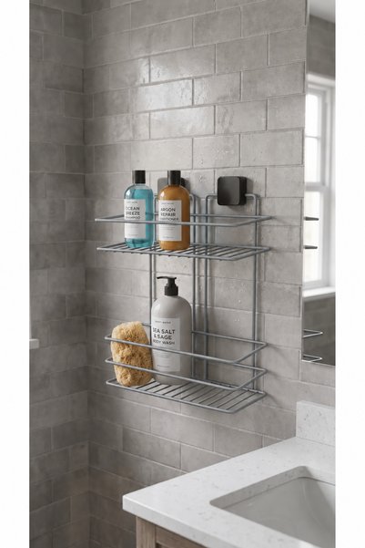 Hagen Lifetime Stainless Adhesive Bathroom Shelf, Bathroom Organizer, Bathroom Organizer, Shampoo Shelf