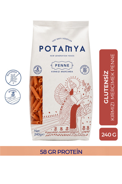 POTAMYA Glutensiz Kırmızı Mercimek Penne 240g