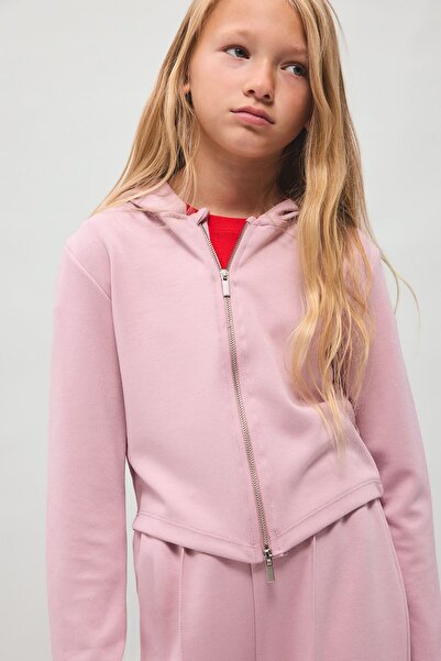 DeFacto Hooded Zippered Modal Sweathirt Cardigan Girls G9750A826Sp