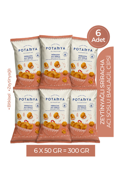 POTAMYA Zeytinyağlı Sriracha Baklagil Cipsi x6
