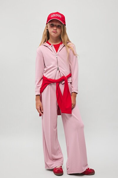 DeFacto Beli Lastikli Önü Dikişli Wide Leg Modal Eşofman Altı Kız Çocuk I2267...