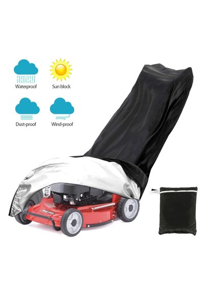 Choice 191x50x100cm black 210D Outdoor Lawn Mower Cover Polyester Oxford Clot...