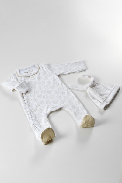 tinylamb Lamb Organic Newborn Jumpsuit and Beanie 0-3 Months Baby Mini Newborn Set 100% Cotton