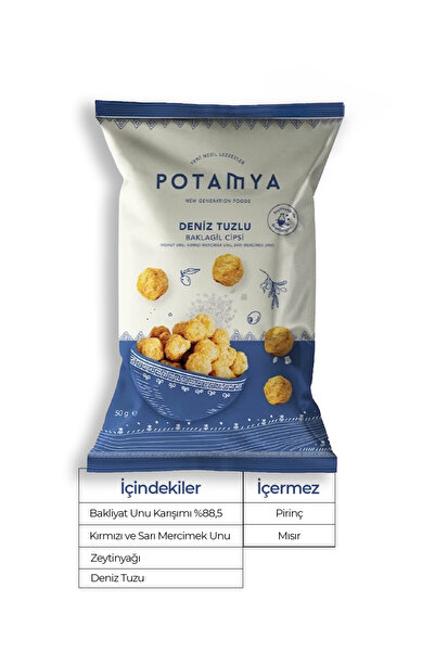 POTAMYA Zeytinyağlı Deniz Tuzlu Baklagil Cipsi x6