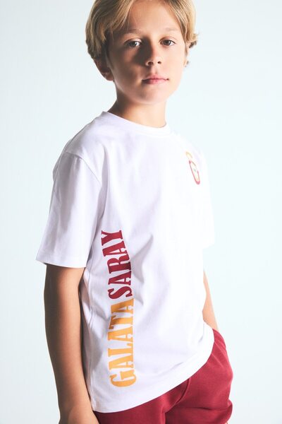 DeFacto Galatasaray Printed Crew Neck Short Sleeve T-Shirt for Boys I7342A826Wn