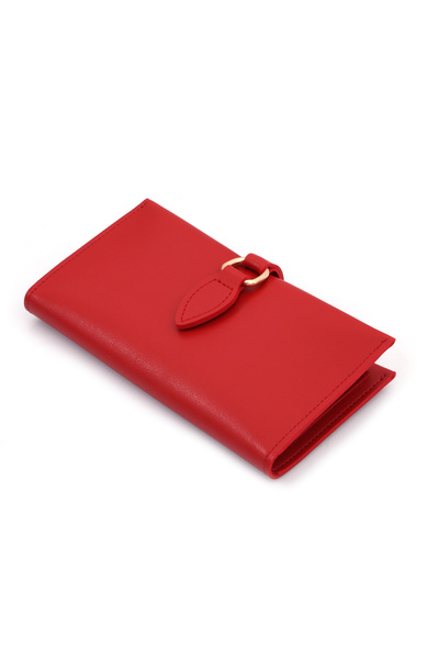 Womancraft Red Women's Wallet Accessory with Soft Leather Buckle and Multiple...