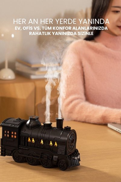 tahtakale teknoloji dünyası Tren Şekilli Buharlı Oda/hava Nemlendirici Işık Fonksiyonu
