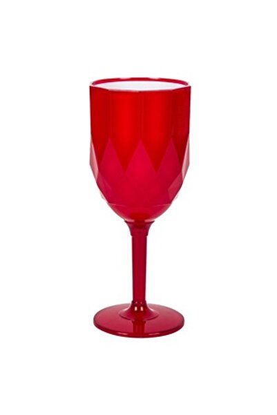 OEM Pahar din Plastic Rosu Alb cu Picior pentru Vin 350ml