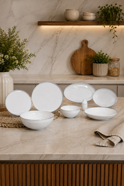 Vitale 30 Parça Platin Fine Bone Yemek Takımı MTFK.0160