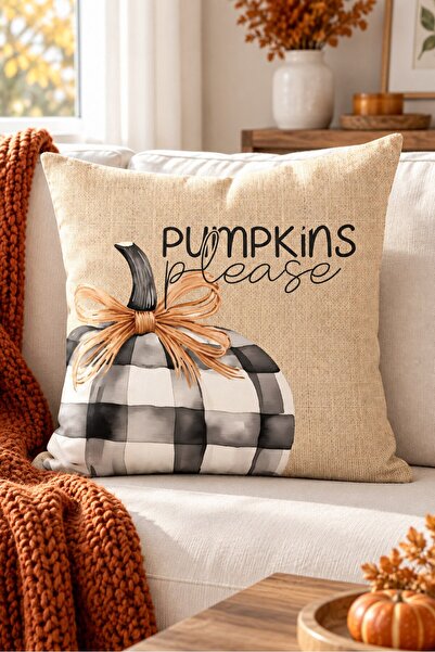 Evmila Autumn Patterned Throw Pillow Cover