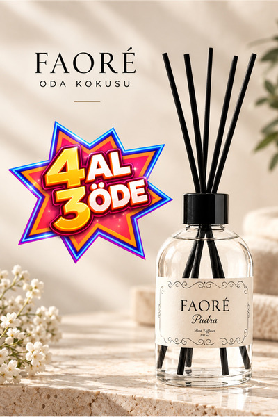 Faoré Essential Pudra Oda Kokusu 100 ml | Kalıcı Çubuklu Oda Kokusu | Bebek P...