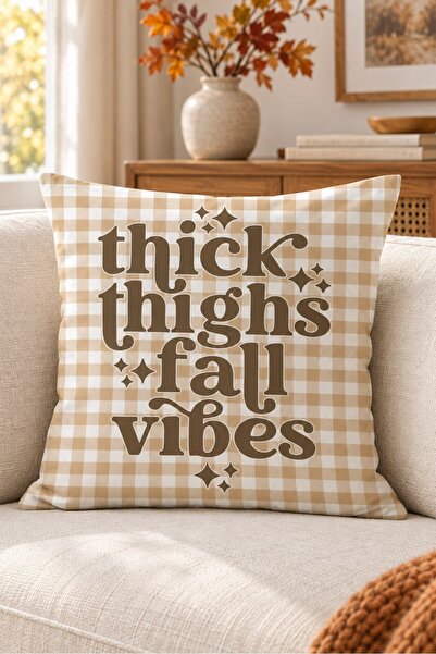Evmila Autumn Themed 43X43 Velvet Cushion Cover