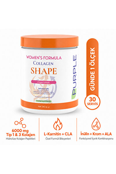 Purple Women's Formula Shape Collagen Tip 1-3 Hidrolize Kolajen 6000 mg – L-K...