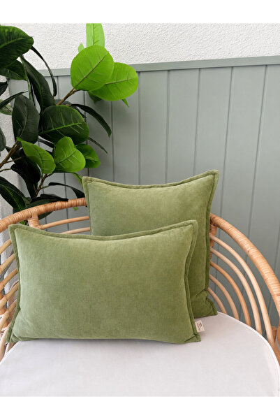 Decamor home غطاء وسادة مسطح باللون الأخضر اللؤلؤي