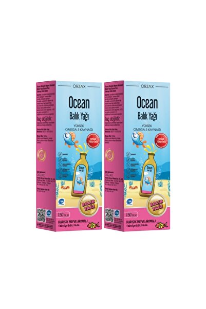 Ocean Orzax Balık Yağı Şurubu Karışık Meyve Aromalı Şurup 150 Ml 2 Kutu
