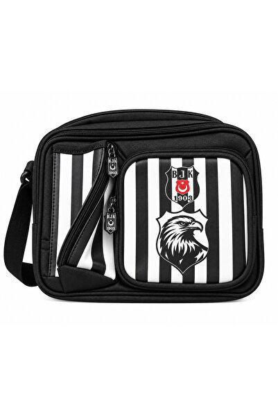 Beşiktaş Lisanslı Kartal Logolu Beslenme Çantası - 3 Bölmeli Suni Deri Detayl...